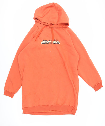Womens UK Size S Disney Orange Pullover Hoodie