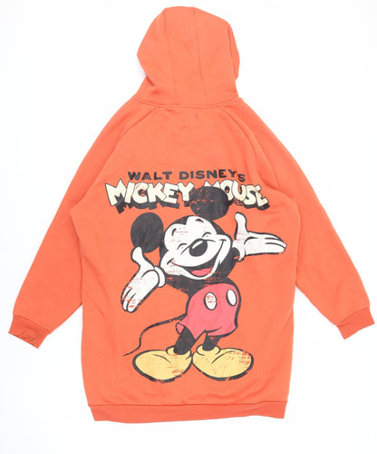 Womens UK Size S Disney Orange Pullover Hoodie