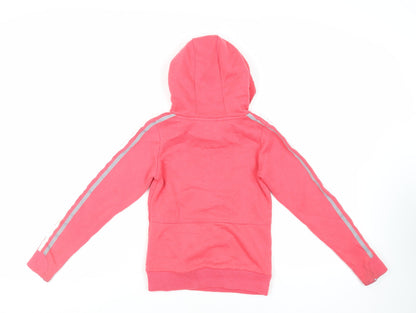 Lonsdale Girls Pink Polyester Pullover Hoodie Size 7-8 Years Pullover - Logo
