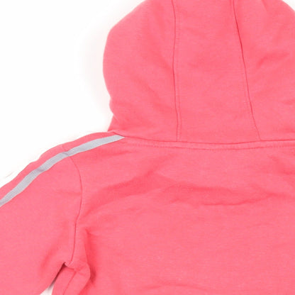 Lonsdale Girls Pink Polyester Pullover Hoodie Size 7-8 Years Pullover - Logo