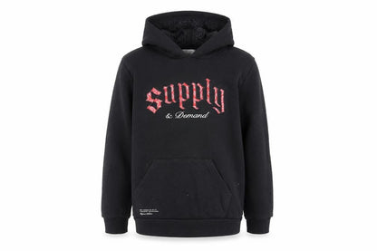 Supply & Demand Co. Boys Black Cotton Pullover Hoodie Size 13-14 Years Pullover - Logo