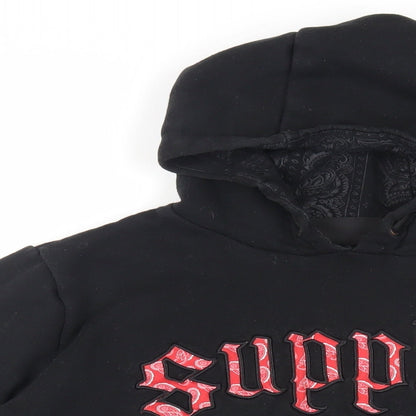 Supply & Demand Co. Boys Black Cotton Pullover Hoodie Size 13-14 Years Pullover - Logo