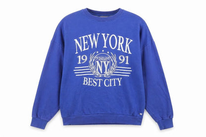 Womens UK Size M Pull&Bear Blue Pullover Sweatshirt