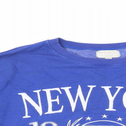 Womens UK Size M Pull&Bear Blue Pullover Sweatshirt