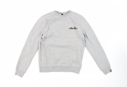 Additional front view of Ellesse girls’ grey cotton pullover sweatshirt, size M, pullover