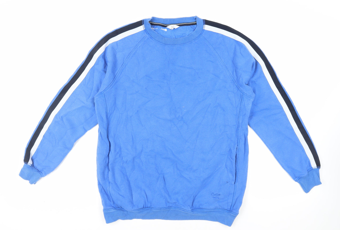 Mens UK Size L Cotton Traders Blue Pullover Sweatshirt