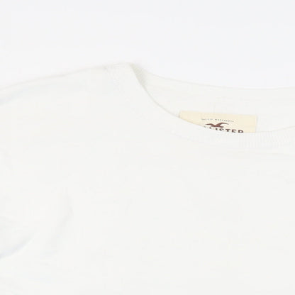 Hollister Womens White Cotton Pullover Sweatshirt Size M Pullover - Logo