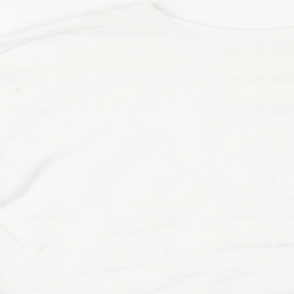 Hollister Womens White Cotton Pullover Sweatshirt Size M Pullover - Logo