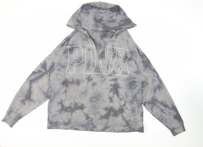 Victoria's Secret Pink Womens Grey Cotton Pullover Hoodie Size L Pullover - Tie Dye