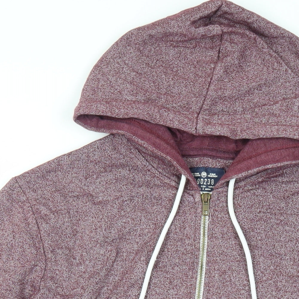 Twisted Soul Mens Purple Cotton Full Zip Hoodie Size L - Pockets