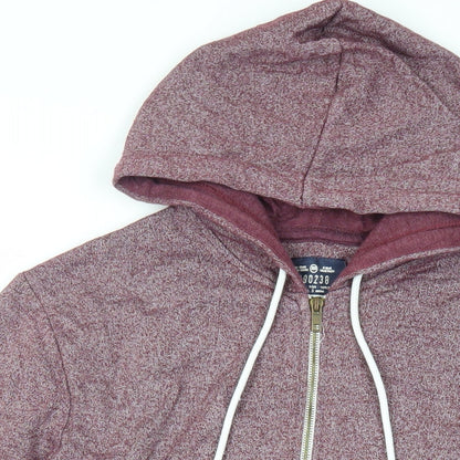 Twisted Soul Mens Purple Cotton Full Zip Hoodie Size L - Pockets