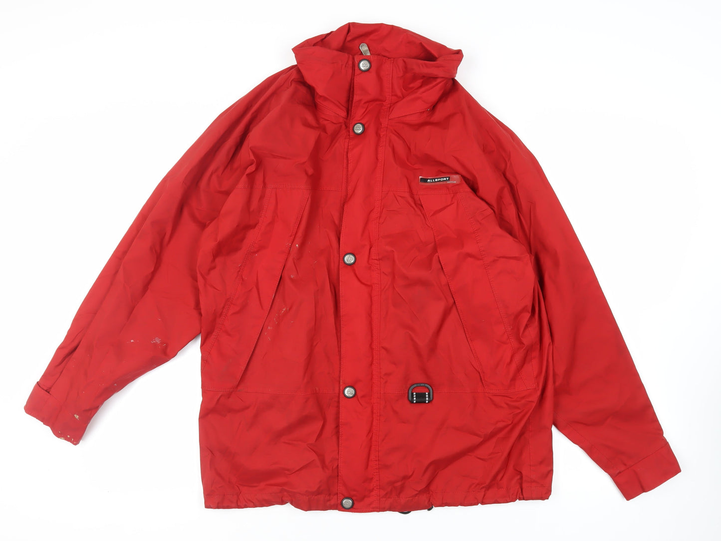 Allsport Active Mens Red Windbreaker Jacket Size XL Zip - Technical Outdoors