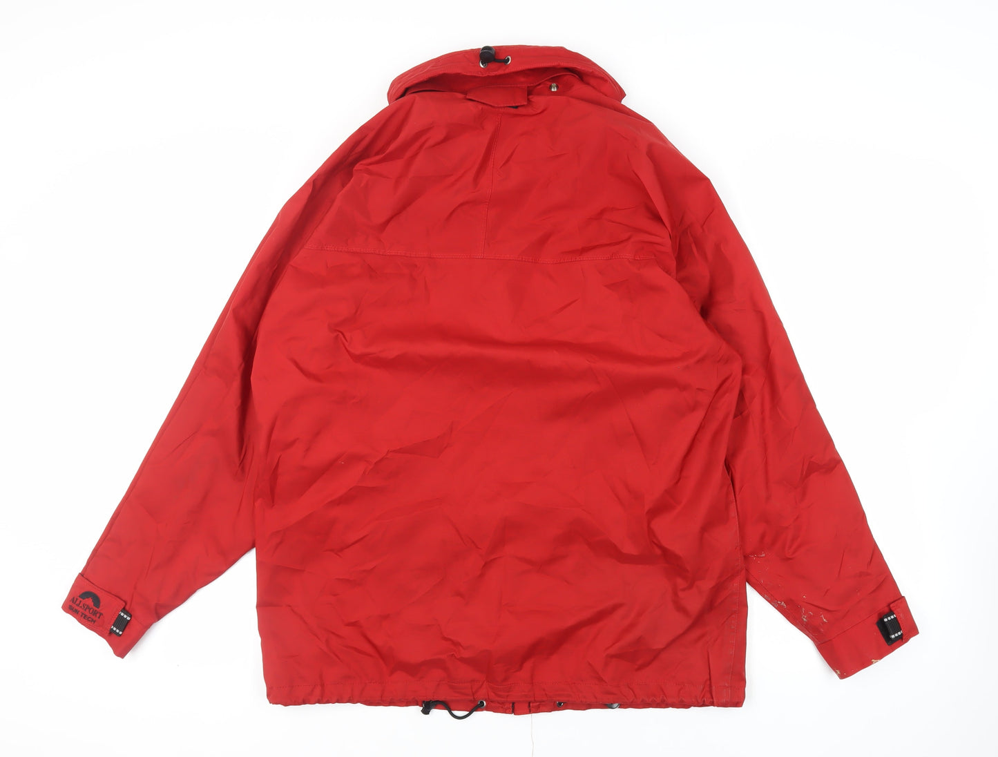 Allsport Active Mens Red Windbreaker Jacket Size XL Zip - Technical Outdoors