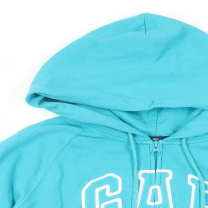 Gap Womens Green Cotton Full Zip Hoodie Size L Zip - Logo