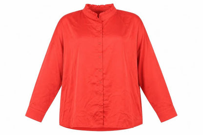 Womens UK Size 22 Boohoo Red Basic Button-Up