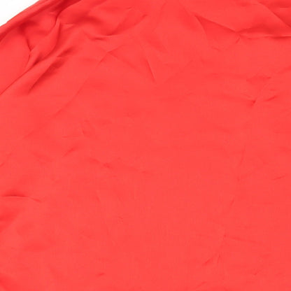 Boohoo Womens Red Polyester Basic Button-Up Size 22 Mock Neck