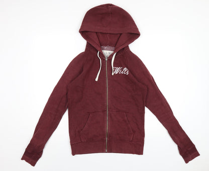 Womens UK Size 8 Jack Wills Red Full Zip Hoodie