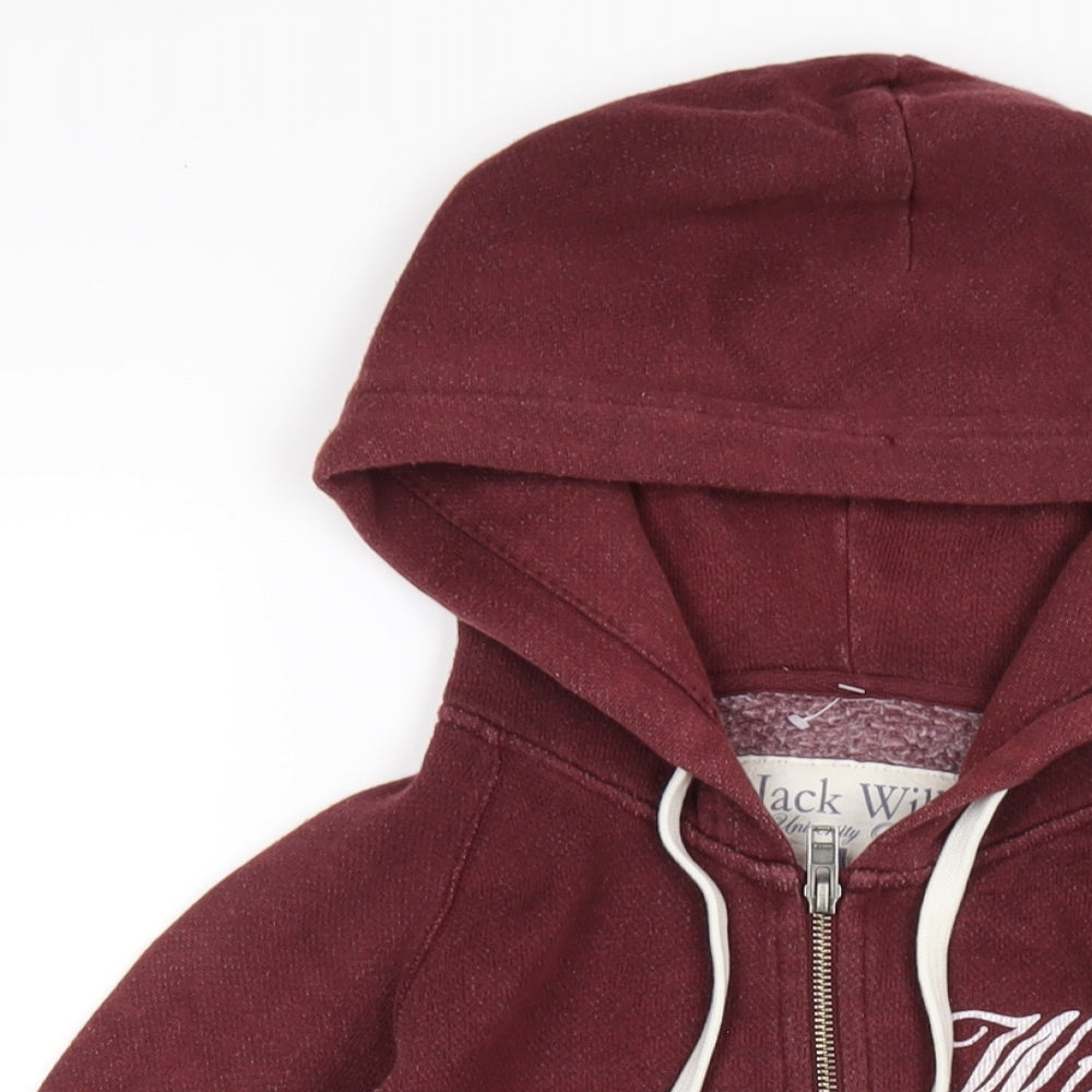 Womens UK Size 8 Jack Wills Red Full Zip Hoodie