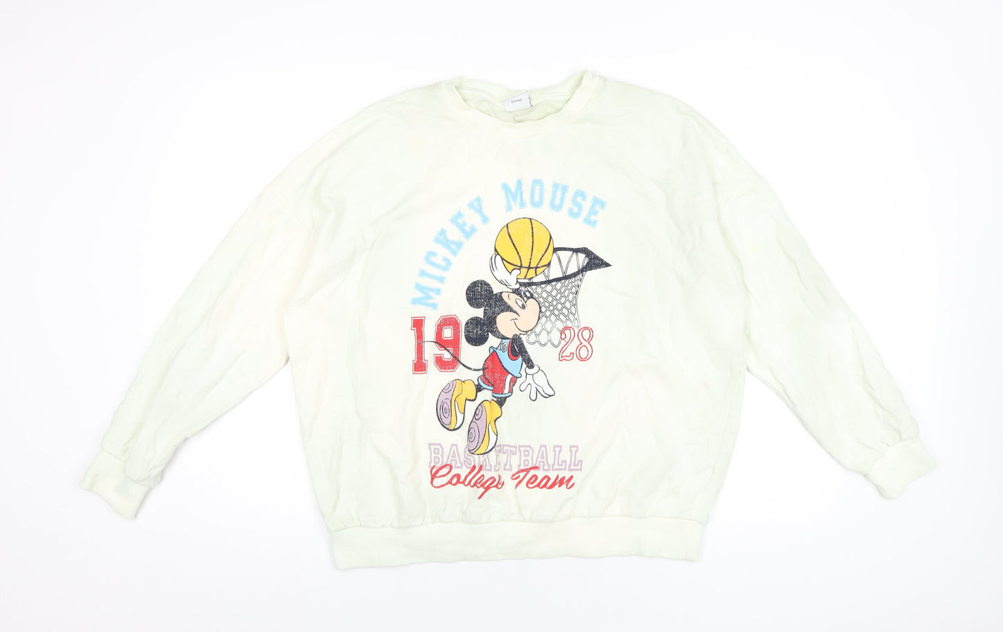 Womens UK Size 16 Disney Yellow Pullover Sweatshirt