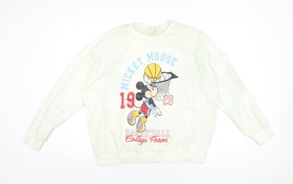 Womens UK Size 16 Disney Yellow Pullover Sweatshirt