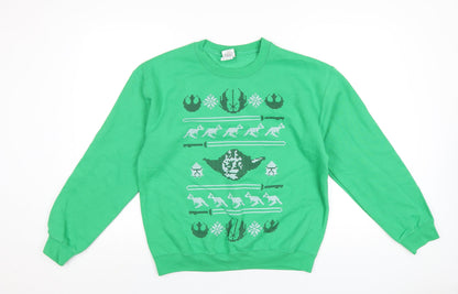 Mens UK Size M Star Wars Green Pullover Sweatshirt