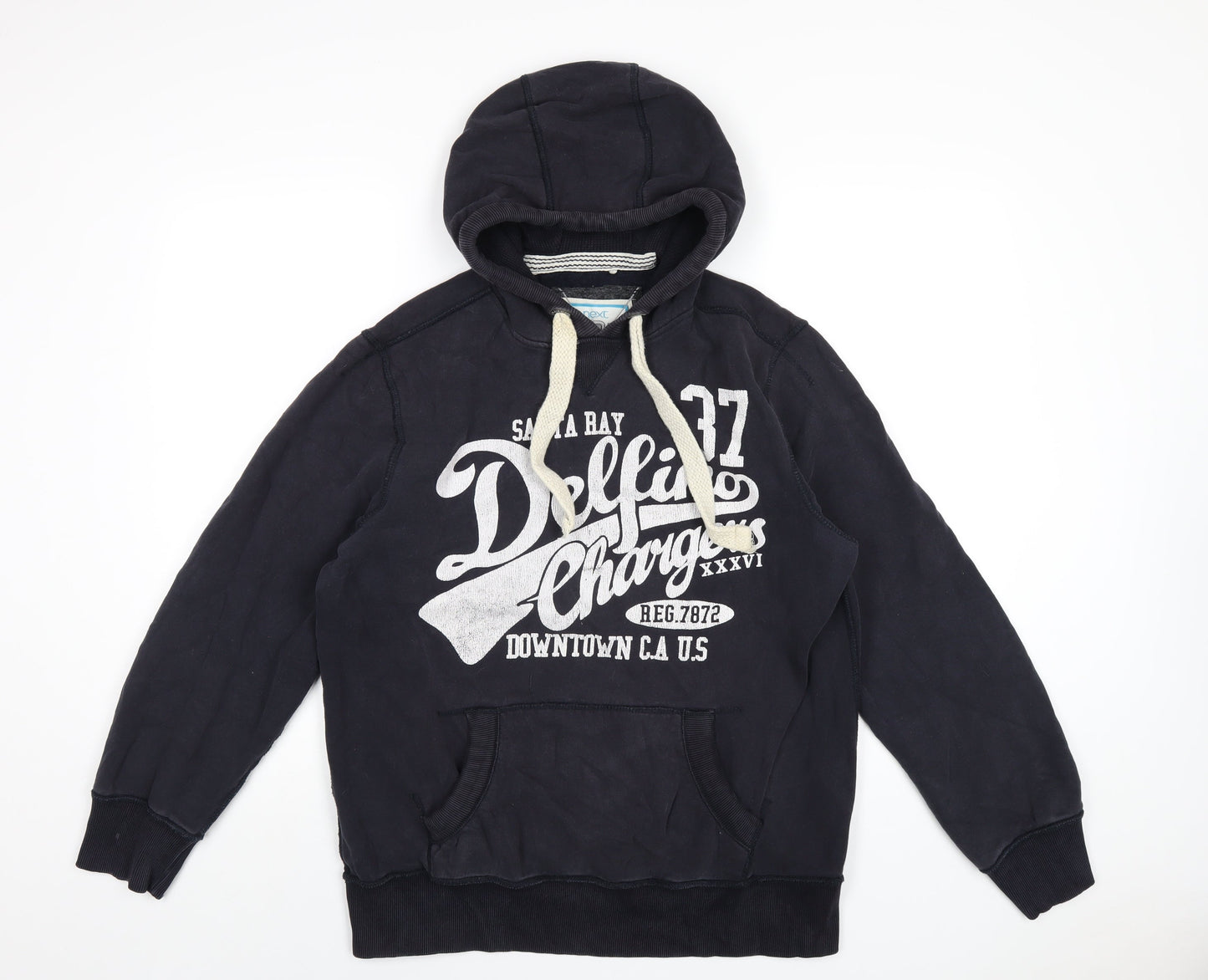 Mens UK Size M NEXT Blue Pullover Hoodie