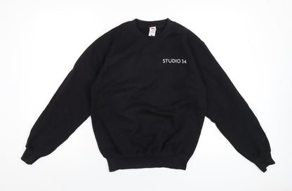 Studio Thirty Four Womens Black Cotton Pullover Sweatshirt Size S Pullover