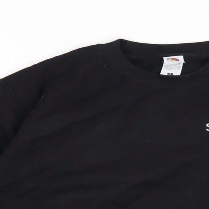 Studio Thirty Four Womens Black Cotton Pullover Sweatshirt Size S Pullover