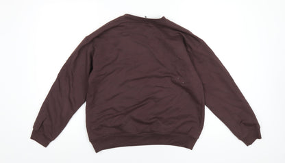 Missguided Womens Brown Cotton Pullover Sweatshirt Size 4 Pullover