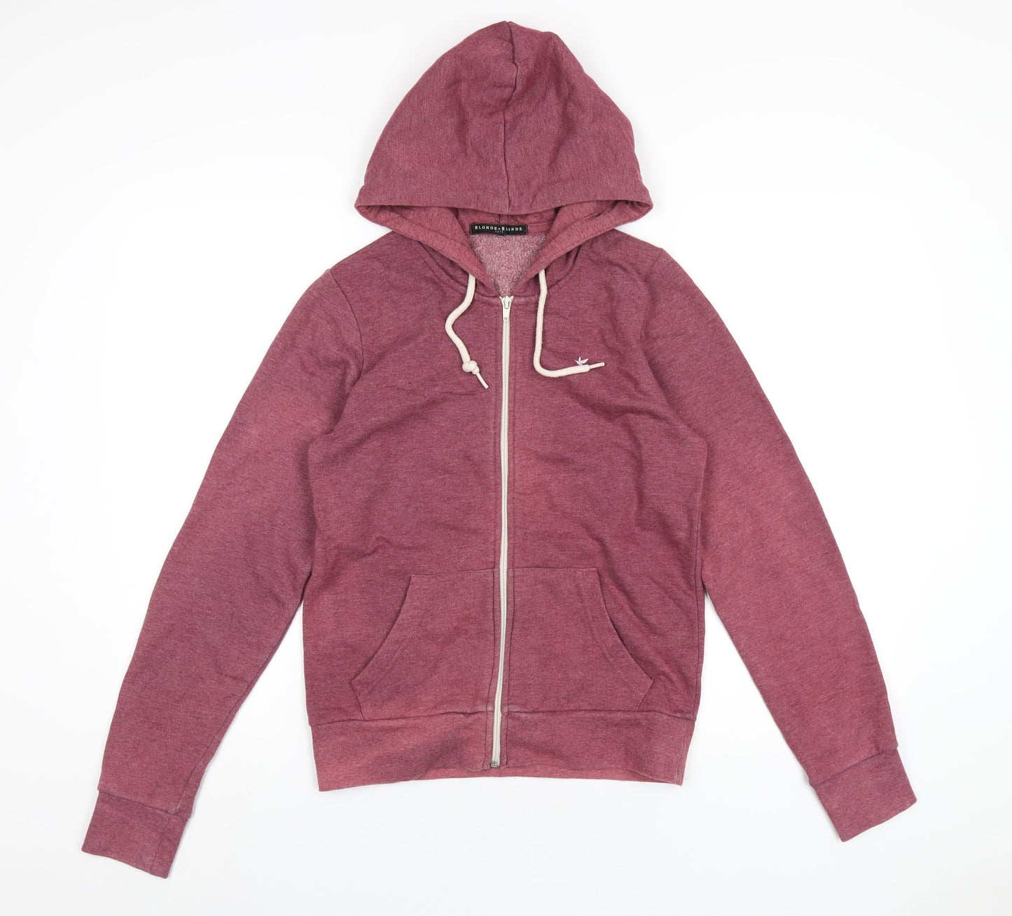 Blonde + Blonde Womens Red Polyester Full Zip Hoodie Size 12 Zip