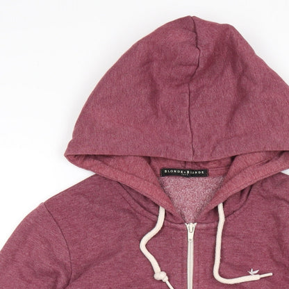 Blonde + Blonde Womens Red Polyester Full Zip Hoodie Size 12 Zip
