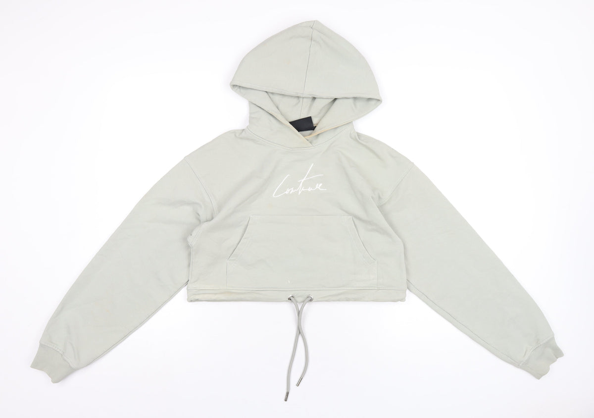 Couture Womens Green Cotton Pullover Hoodie Size M Pullover