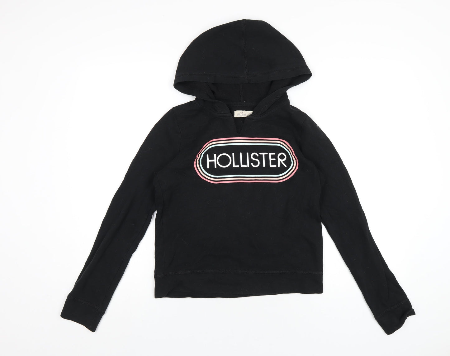 Hollister Womens Black Cotton Pullover Hoodie Size XS Pullover
