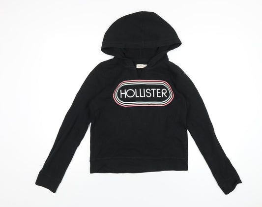 Hollister Womens Black Cotton Pullover Hoodie Size XS Pullover