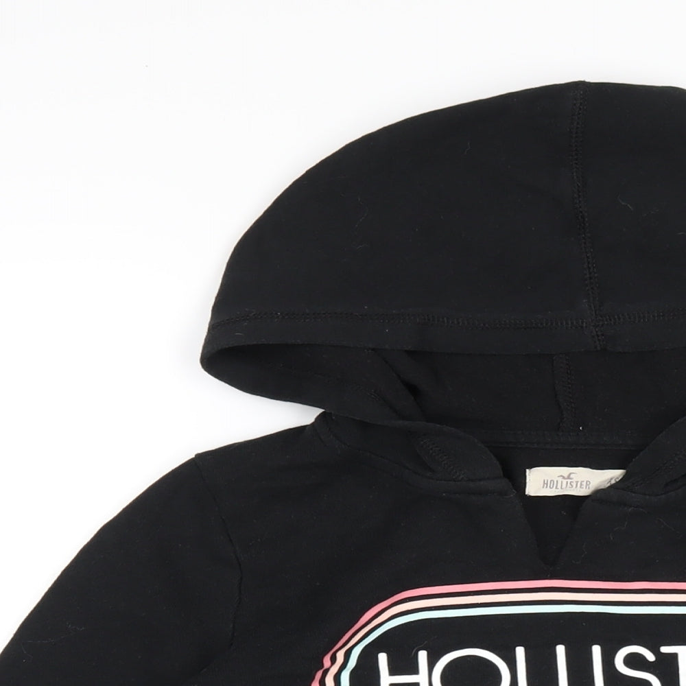 Hollister Womens Black Cotton Pullover Hoodie Size XS Pullover