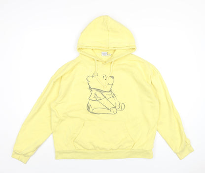 Womens UK Size 12 Disney Yellow Pullover Hoodie