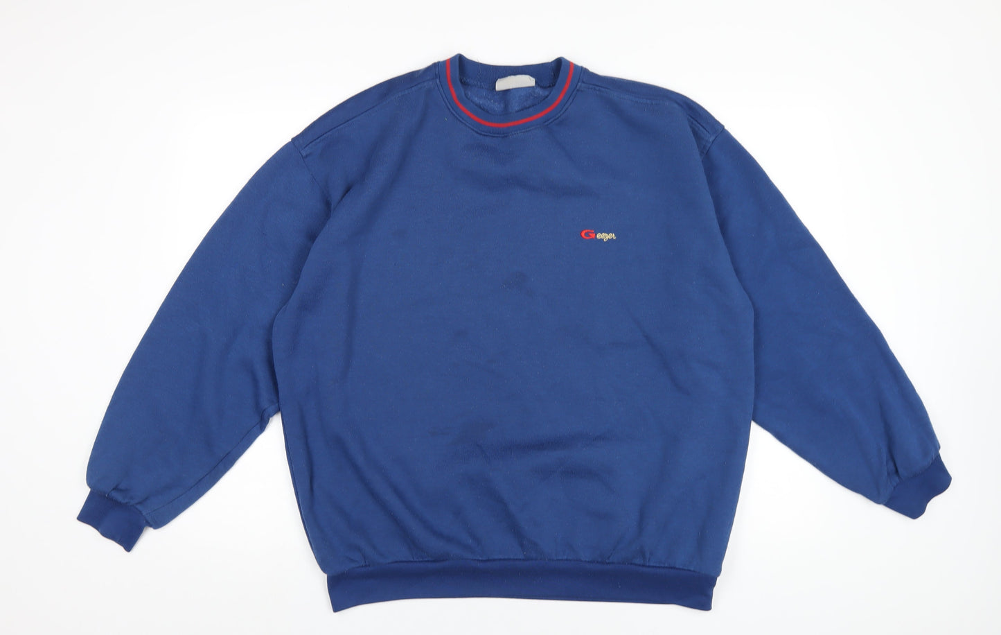 Geezer Mens Blue Cotton Pullover Sweatshirt Size XL