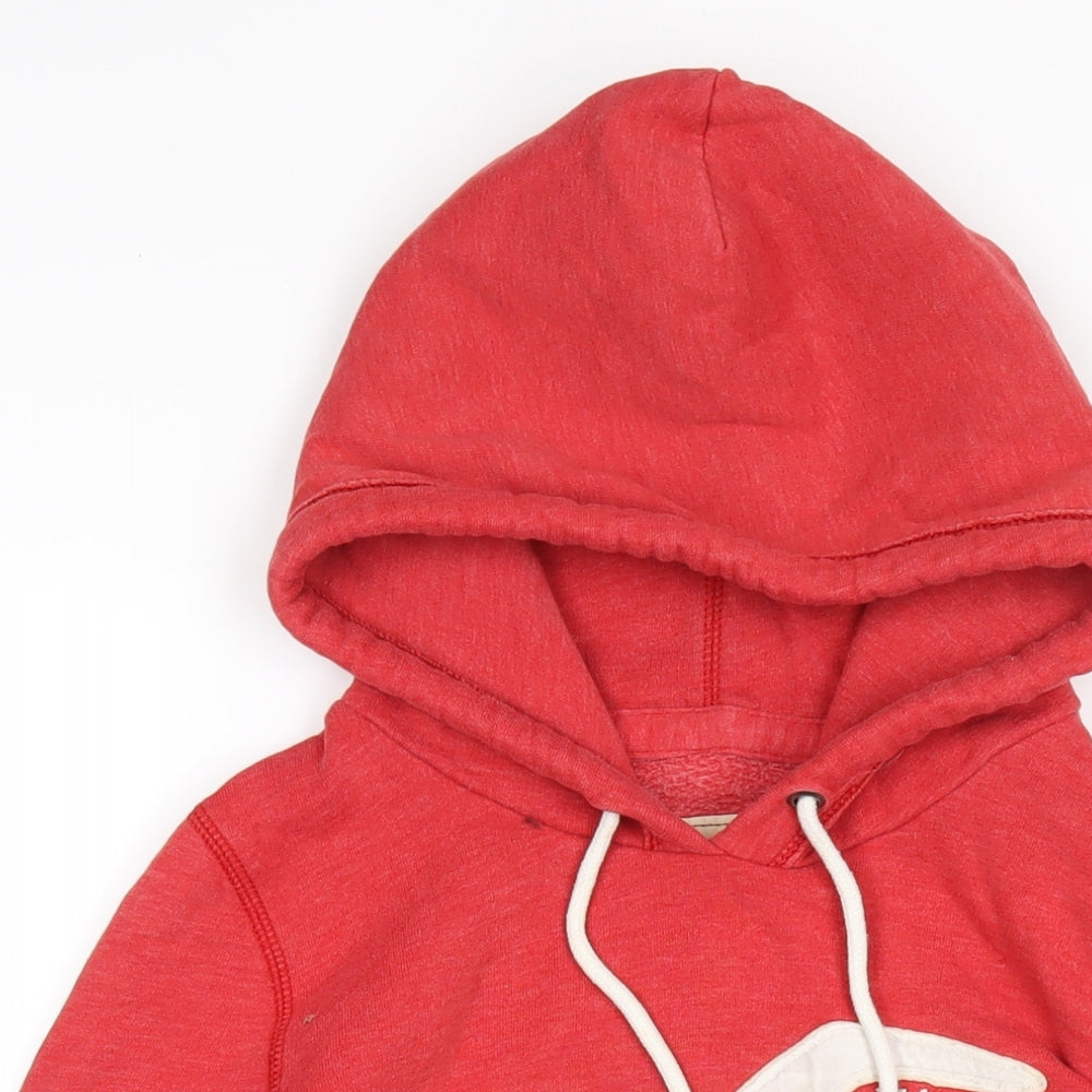 Hollister Womens Red Cotton Pullover Hoodie Size M Pullover