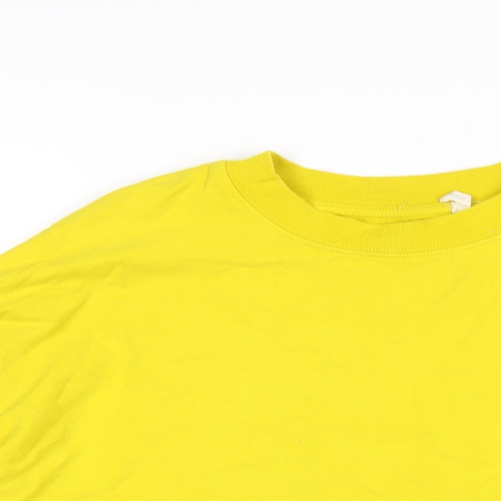 Oysho Womens Yellow Cotton Pullover Sweatshirt Size M Pullover