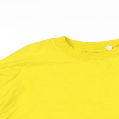 Oysho Womens Yellow Cotton Pullover Sweatshirt Size M Pullover