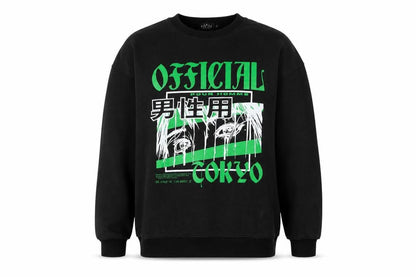 Mens UK Size S Boohoo Black Pullover Sweatshirt