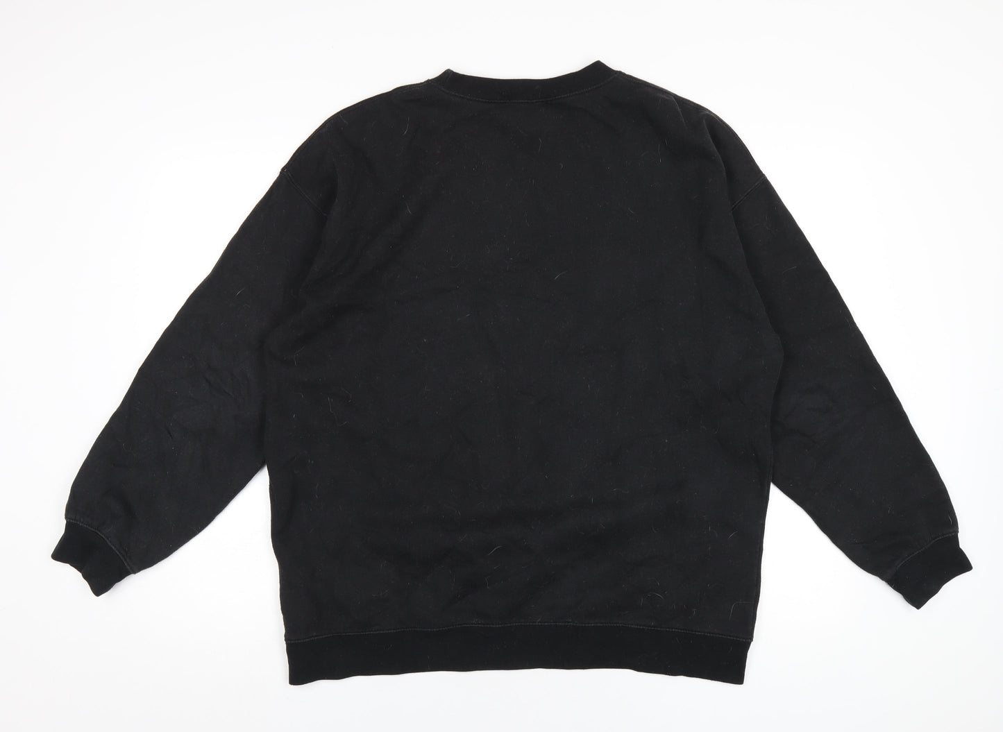 Mens UK Size S Boohoo Black Pullover Sweatshirt