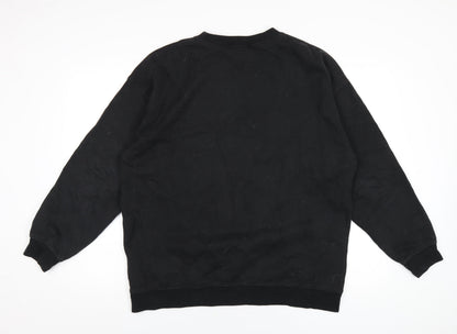 Mens UK Size S Boohoo Black Pullover Sweatshirt