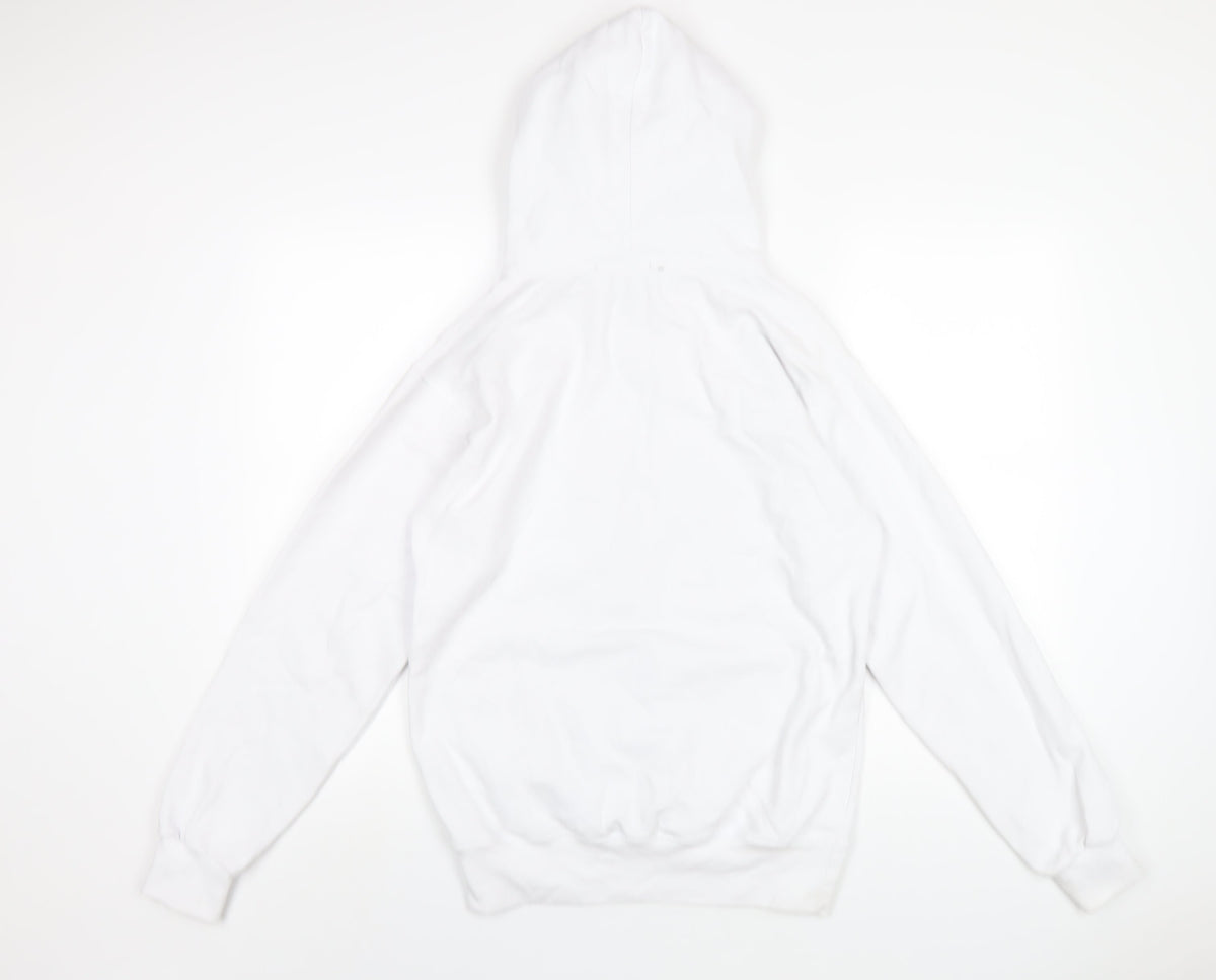 Lipsy Womens White Cotton Pullover Hoodie Size S Pullover