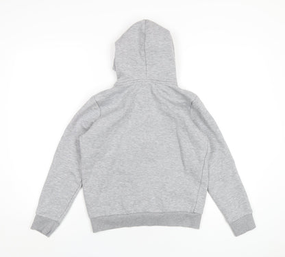 Hype Boys Grey Cotton Pullover Hoodie Size 13 Years Zip