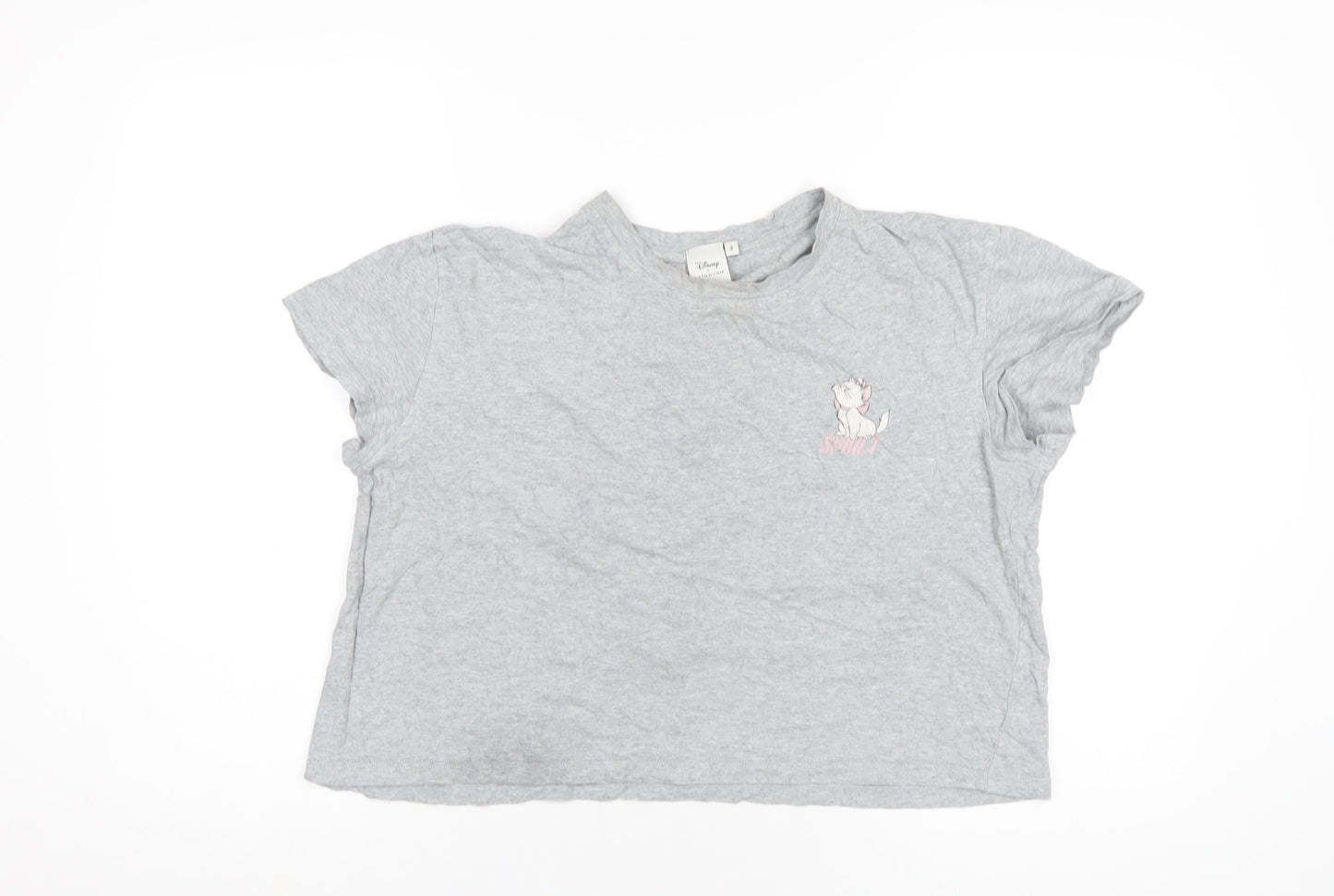 Womens UK Size M Disney Grey Basic T-Shirt