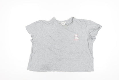Womens UK Size M Disney Grey Basic T-Shirt