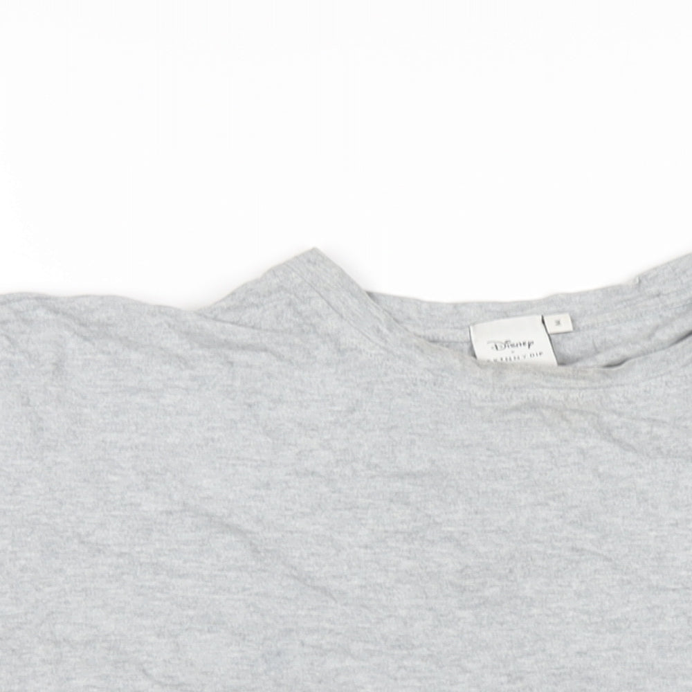 Womens UK Size M Disney Grey Basic T-Shirt