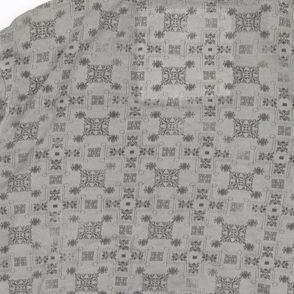 POOLMAN Mens Grey Geometric Cotton Full Zip Sweatshirt Size M
