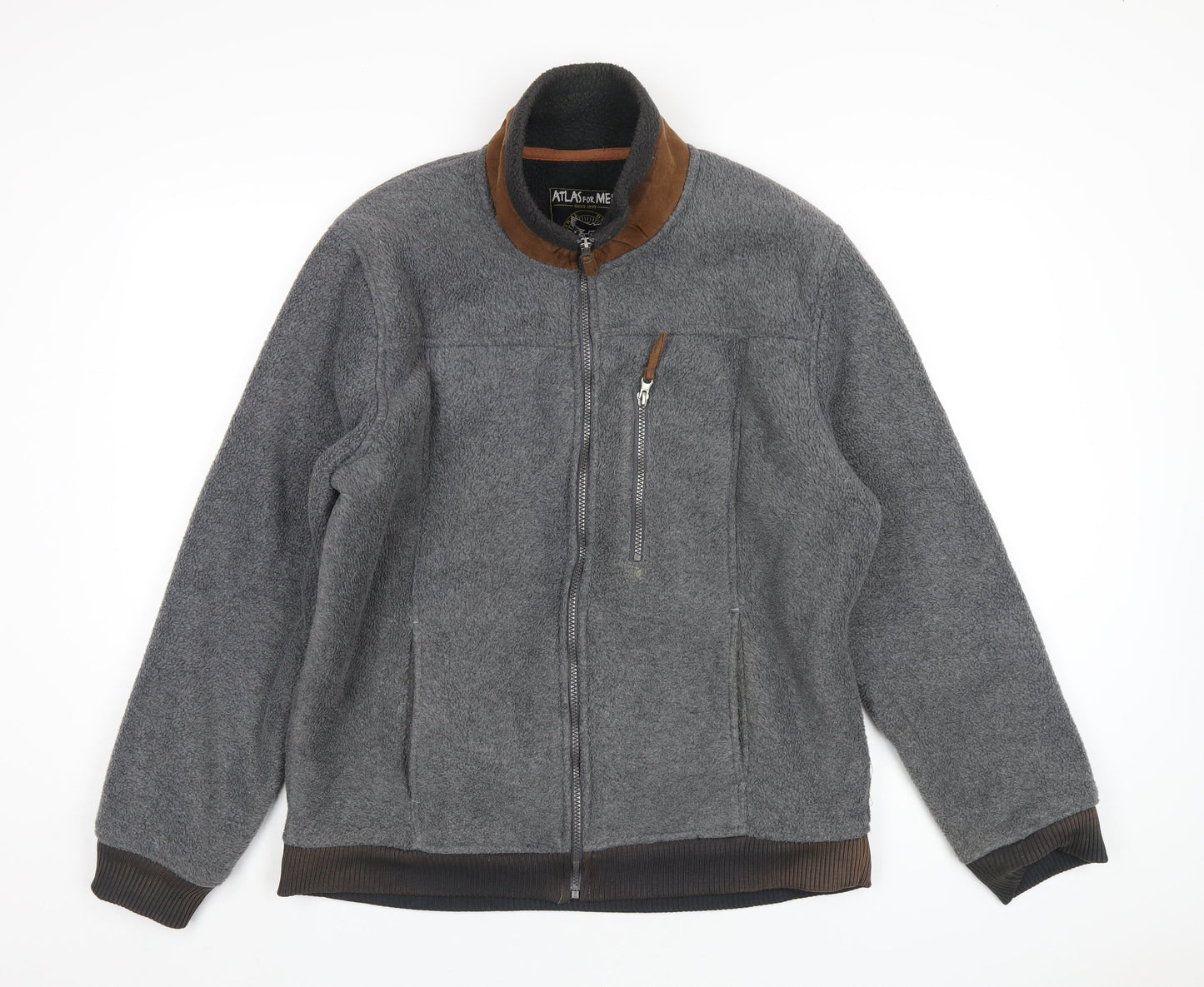Atlas Mens Grey Jacket Size M Zip